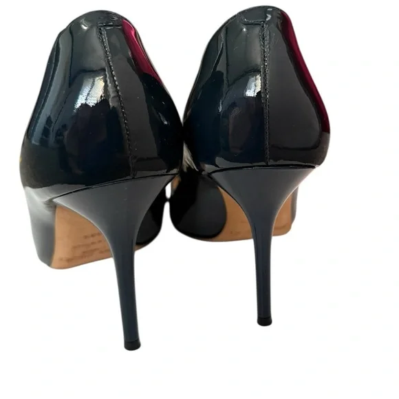 Jimmy Choo Navy Patent Leather peep toe pump - Picture 4 of 13